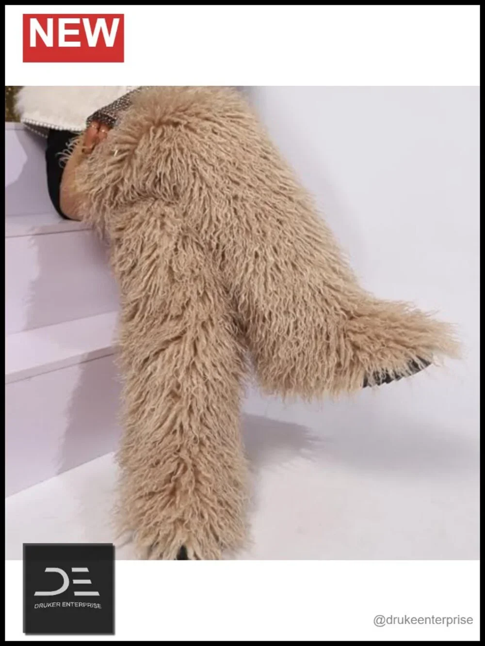 Faux Fur Thigh High Over The Knee Snow Boots Winter Tall 28in